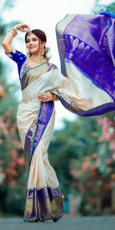 Royal Blue Soft Lichi Silk Lace Work Saree | Sarees, Bollywood Sarees, Creative Sarees, Designer Sarees, Embroidered Sarees, Ethnic Saree, Modern Digital sarees, Party Wear Sarees
