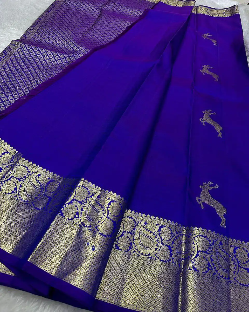 Royal Blue Soft Lichi Silk Lace Zari Work Saree | Sarees, Bollywood Sarees, Creative Sarees, Designer Sarees, Embroidered Sarees, Ethnic Saree, Modern Digital sarees, Party Wear Sarees