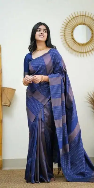 Royal Blue Soft Lichi Silk Rich Pallu Work Border Saree | Sarees, Bollywood Sarees, Creative Sarees, Designer Sarees, Embroidered Sarees, Ethnic Saree, Modern Digital sarees, Party Wear Sarees