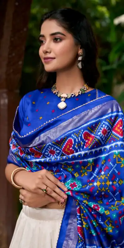 Royal Blue Tasar Silk With Gotta Patti Lehenga Choli | Lehenga, Bollywood Lehenga, Creative Lehenga, Designer Lehenga, Embroidered Lehenga, Party Wear Lehenga