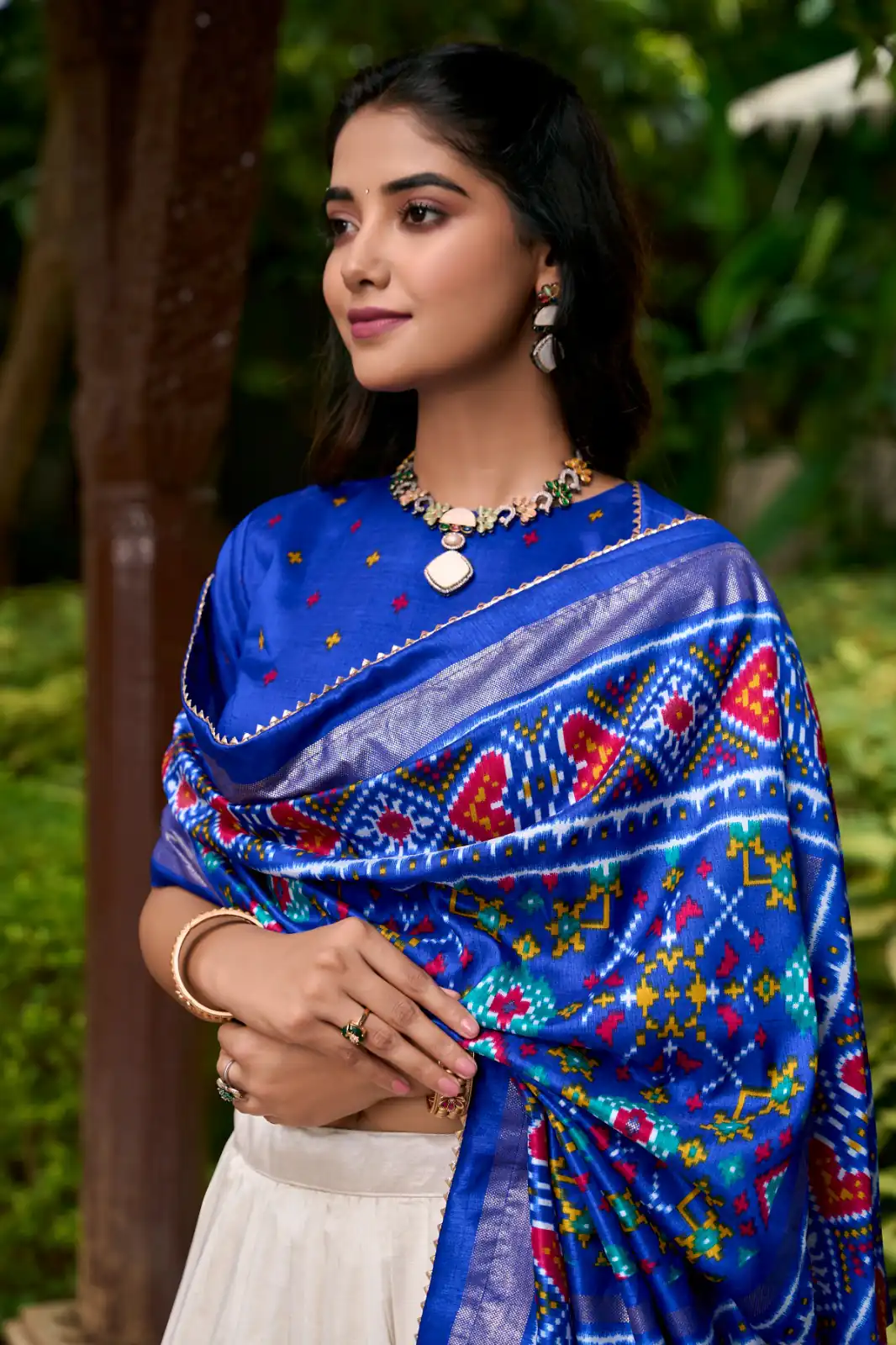 Royal Blue Tasar Silk With Gotta Patti Lehenga Choli | Lehenga, Bollywood Lehenga, Creative Lehenga, Designer Lehenga, Embroidered Lehenga, Party Wear Lehenga