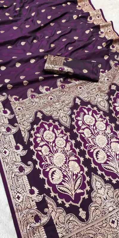 Royal Purple Banarasi Lace Zari Work Saree | Sarees, Bollywood Sarees, Creative Sarees, Designer Sarees, Embroidered Sarees, Ethnic Saree, Modern Digital sarees, Party Wear Sarees