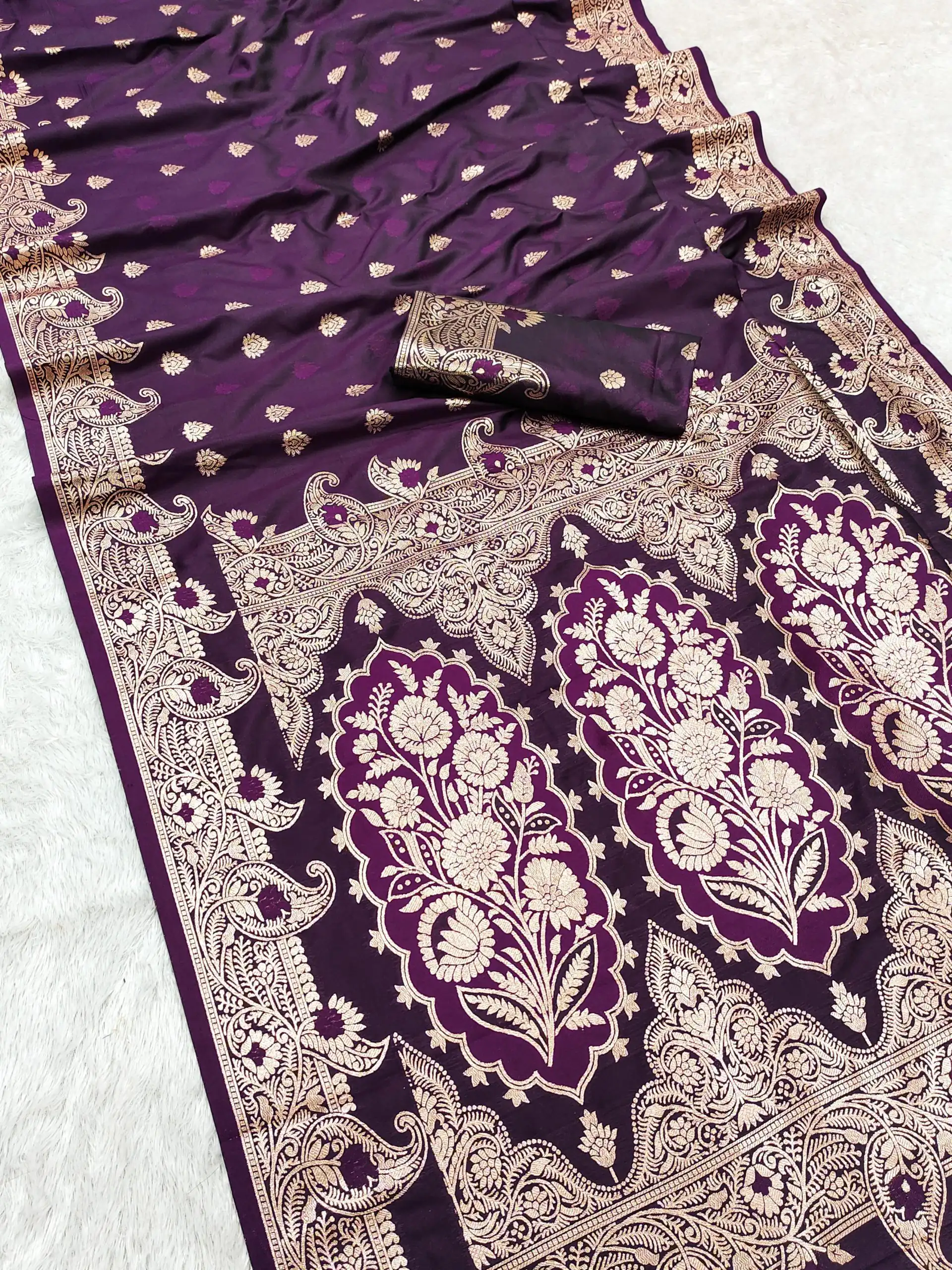 Royal Purple Banarasi Lace Zari Work Saree | Sarees, Bollywood Sarees, Creative Sarees, Designer Sarees, Embroidered Sarees, Ethnic Saree, Modern Digital sarees, Party Wear Sarees
