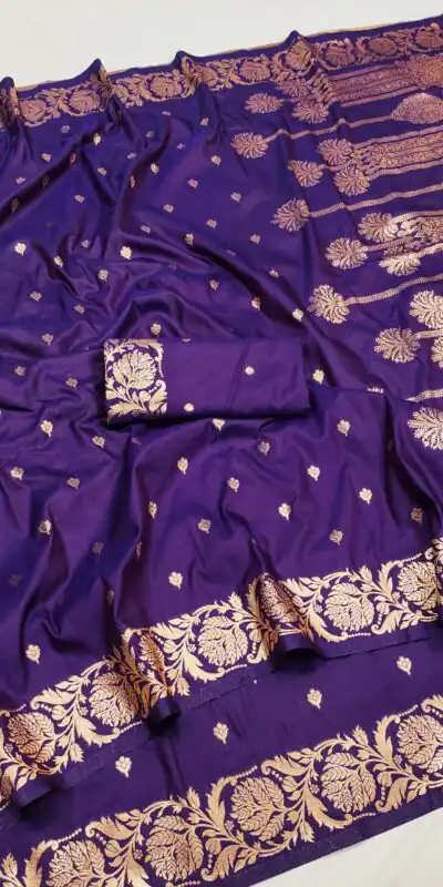 Royal Purple Banarasi Silk With Lace and Zari Work Saree | Sarees, Bollywood Sarees, Creative Sarees, Designer Sarees, Embroidered Sarees, Ethnic Saree, Modern Digital sarees, Party Wear Sarees