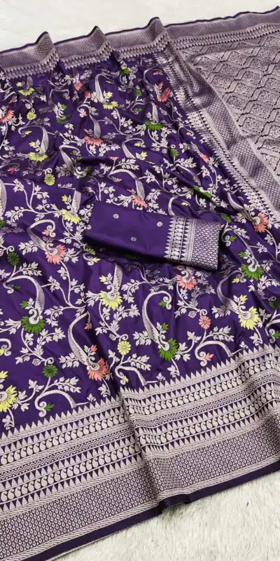 Royal Purple Khaddi Pashmina Lace Zari Work Saree | Sarees, Bollywood Sarees, Creative Sarees, Designer Sarees, Embroidered Sarees, Ethnic Saree, Modern Digital sarees, Party Wear Sarees