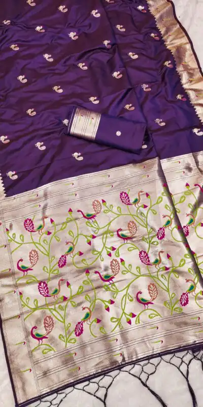 Royal Purple Soft Paithani Silk Lace Zari Work Saree | Sarees, Bollywood Sarees, Creative Sarees, Designer Sarees, Embroidered Sarees, Ethnic Saree, Modern Digital sarees, Party Wear Sarees