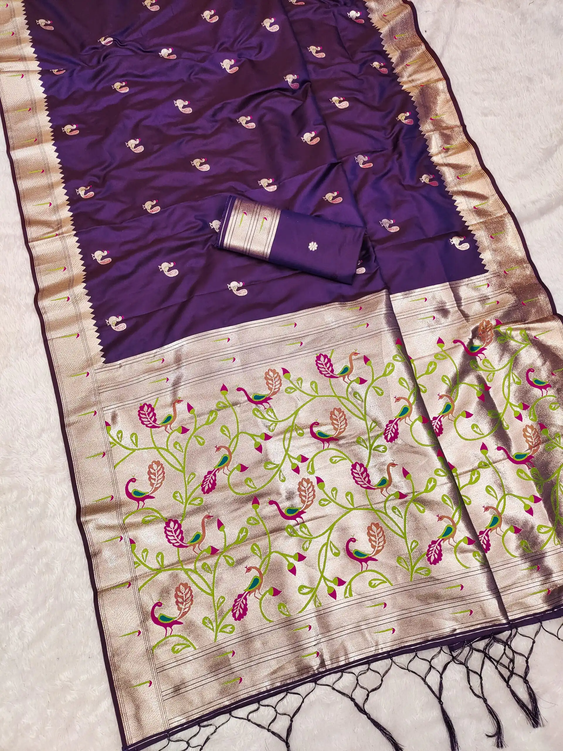 Royal Purple Soft Paithani Silk Lace Zari Work Saree | Sarees, Bollywood Sarees, Creative Sarees, Designer Sarees, Embroidered Sarees, Ethnic Saree, Modern Digital sarees, Party Wear Sarees
