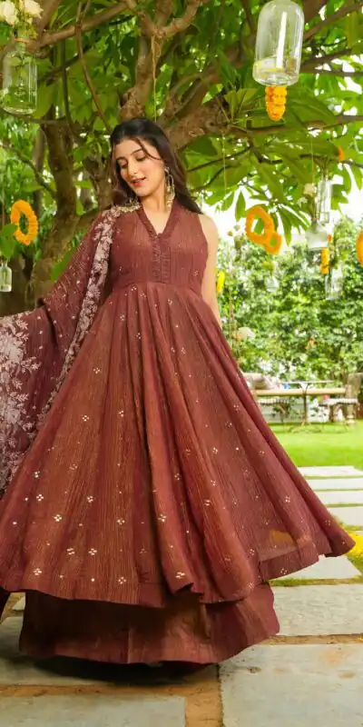Rust Crunchy Embroidery Work Salwar Suit | Jump Suits, Salwar suit, Casual Suits, Creative suits, Designer Suits, Palazzo Suits, Party Wear Suits, Patiala Suits, Straight Suits