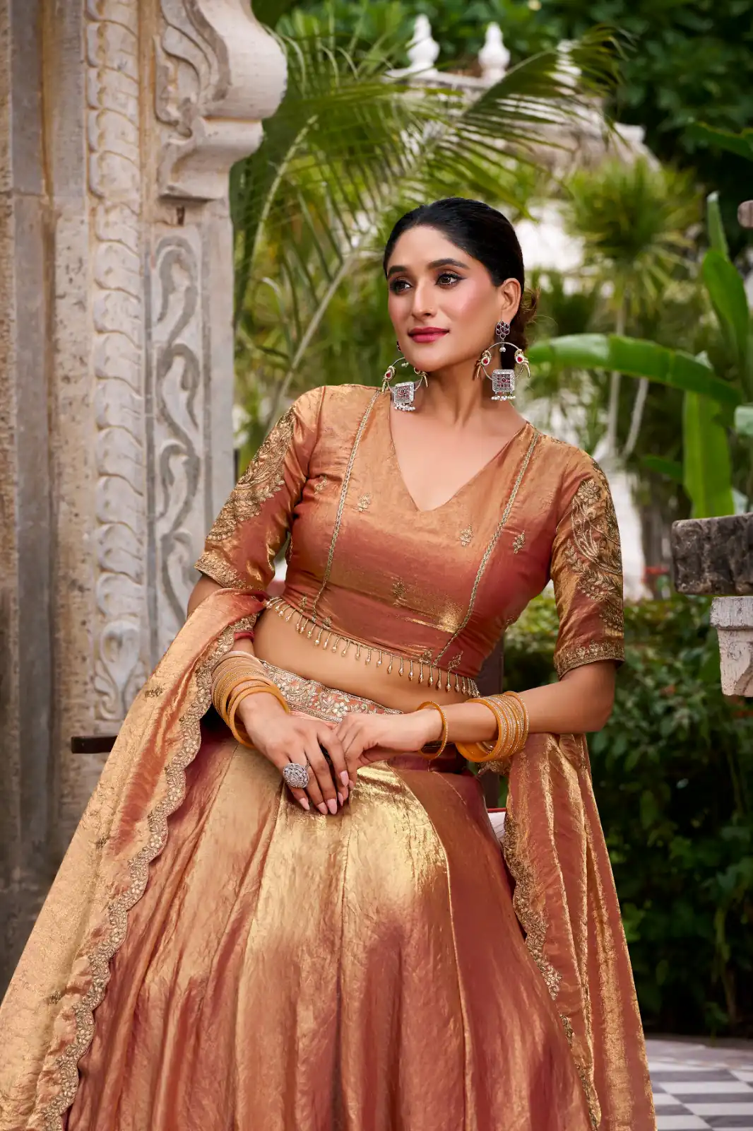 Rust Fendi Sequins Work Lehenga Choli | Lehenga, Bollywood Lehenga, Creative Lehenga, Designer Lehenga, Embroidered Lehenga, Party Wear Lehenga