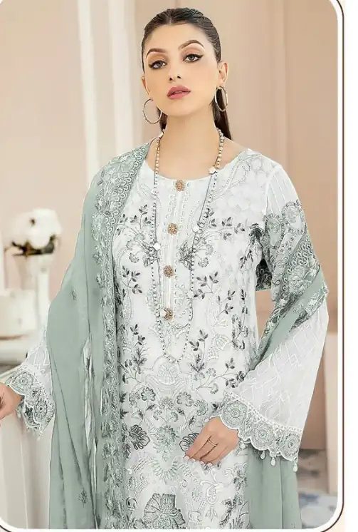 Sea Green Georgette With Embroidery Work Salwar Suit | Jump Suits, Salwar suit, Casual Suits, Creative suits, Designer Suits, Palazzo Suits, Party Wear Suits, Patiala Suits, Straight Suits