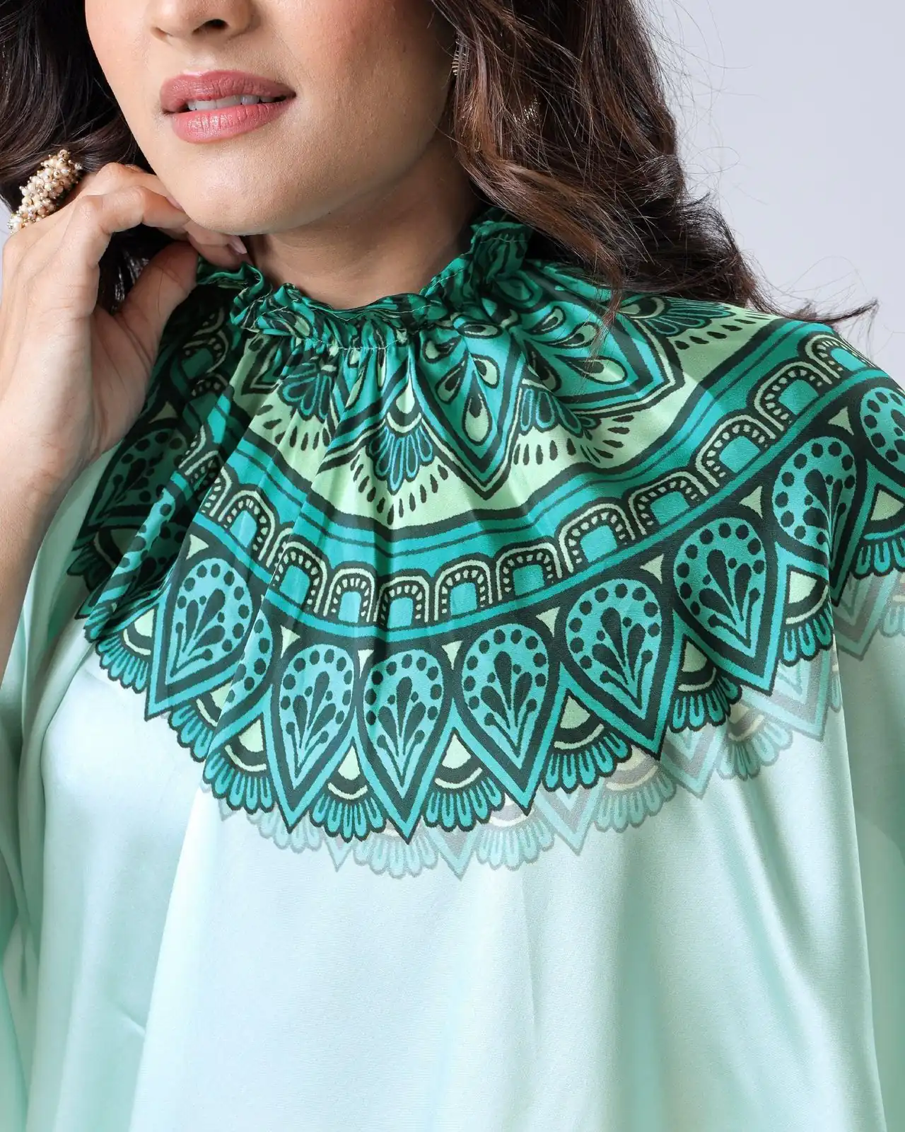 Sea Green Japan Satin Digital Print Work Saree | Sarees, Bollywood Sarees, Creative Sarees, Designer Sarees, Embroidered Sarees, Ethnic Saree, Modern Digital sarees, Party Wear Sarees
