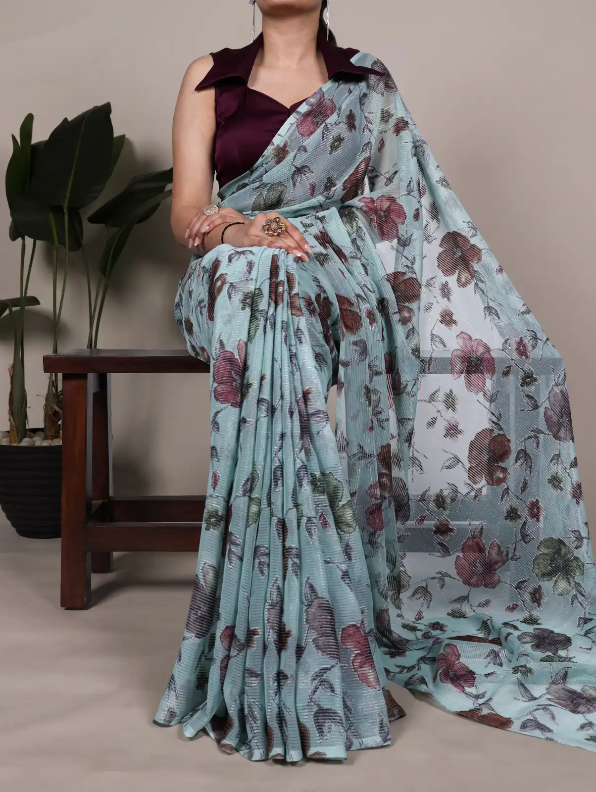 Sea Green Lurex Brasso Floral Saree | Sarees, Bollywood Sarees, Creative Sarees, Designer Sarees, Embroidered Sarees, Ethnic Saree, Modern Digital sarees, Party Wear Sarees