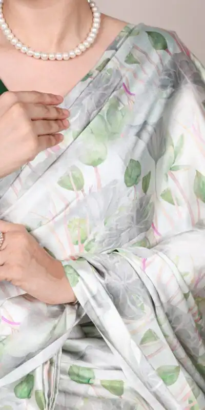 Sea Green Satin Silk Printed Saree | Sarees, Bollywood Sarees, Creative Sarees, Designer Sarees, Embroidered Sarees, Ethnic Saree, Modern Digital sarees, Party Wear Sarees