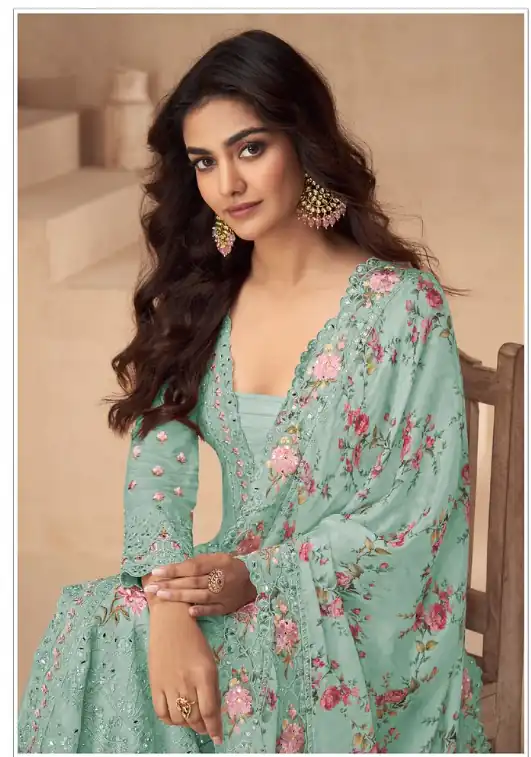 Sea Green Vichitra Sequence Work Salwar Suit | Jump Suits, Salwar suit, Casual Suits, Creative suits, Designer Suits, Palazzo Suits, Party Wear Suits, Patiala Suits, Straight Suits