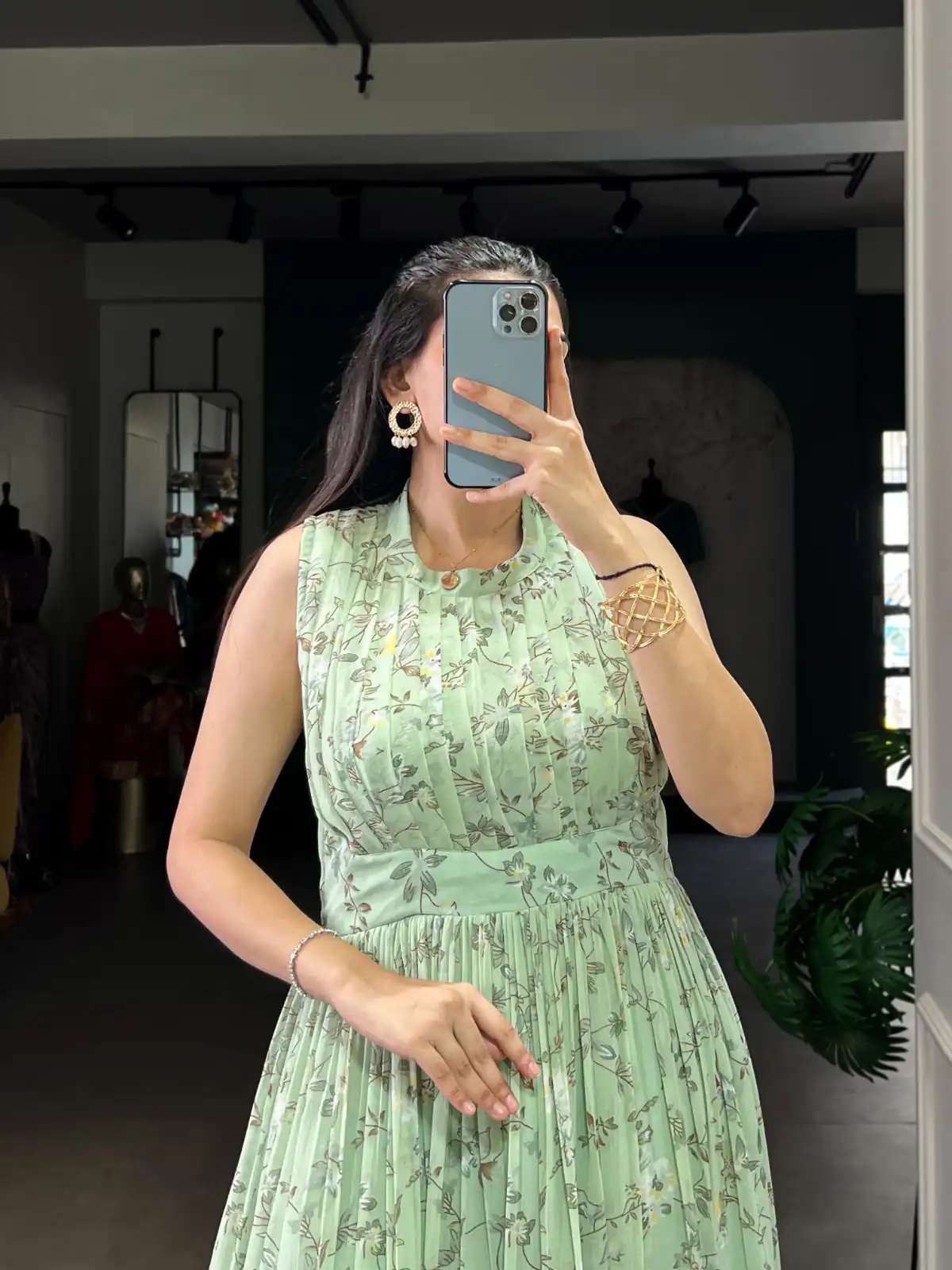 Sea Green Weightless Marbal Floral Print Gown | Gowns, Bollywood Gowns, Creative Gowns, Designer Gowns, Embroidered Gowns, Party Wear Gowns