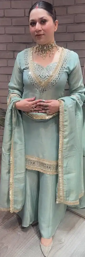 Sky Blue Cosmos Embroidery Mirror Work Salwar Suit | Jump Suits, Salwar suit, Casual Suits, Creative suits, Designer Suits, Palazzo Suits, Party Wear Suits, Patiala Suits, Straight Suits