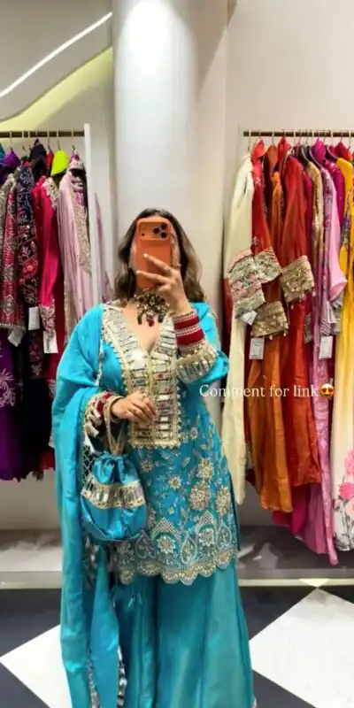 Sky Blue Cosmos Mirror Embroidery Work Salwar Suit | Jump Suits, Salwar suit, Casual Suits, Creative suits, Designer Suits, Palazzo Suits, Party Wear Suits, Patiala Suits, Straight Suits