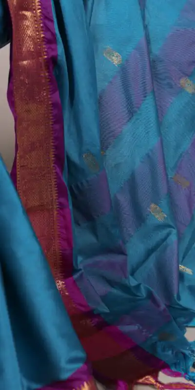Sky Blue Cotton Paithani Saree | Sarees, Bollywood Sarees, Creative Sarees, Designer Sarees, Embroidered Sarees, Ethnic Saree, Modern Digital sarees, Party Wear Sarees