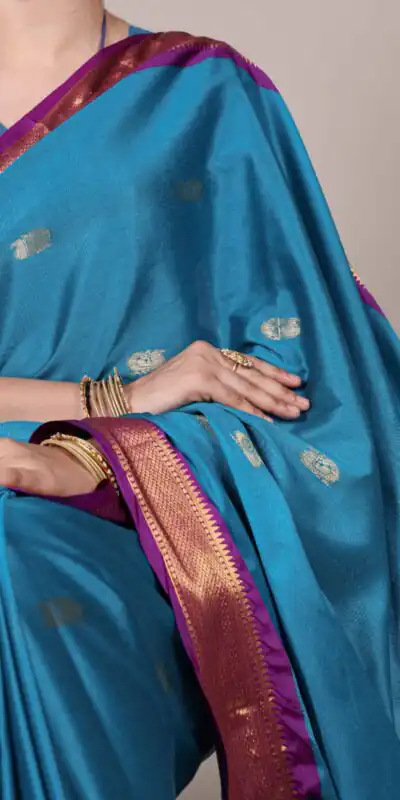 Sky Blue Cotton Paithani Saree | Sarees, Bollywood Sarees, Creative Sarees, Designer Sarees, Embroidered Sarees, Ethnic Saree, Modern Digital sarees, Party Wear Sarees