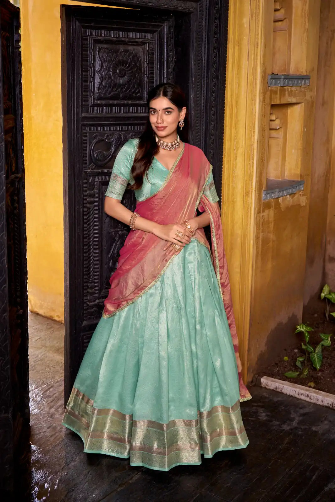 Sky Blue Dupion Silk Lace Zari Work Lehenga Choli | Lehenga, Bollywood Lehenga, Creative Lehenga, Designer Lehenga, Embroidered Lehenga, Party Wear Lehenga