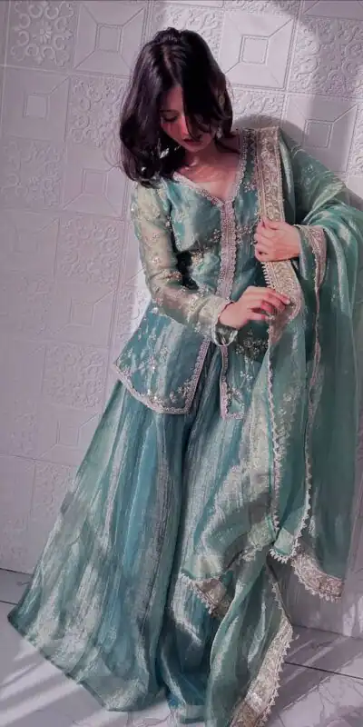 Sky Blue Fandy Silk Sequins Work Salwar Suit | Jump Suits, Tops & Bottoms, Track Suits, Salwar suit, Casual Suits, Creative suits, Designer Suits, Palazzo Suits, Party Wear Suits, Patiala Suits, Straight Suits, Trendy Wear