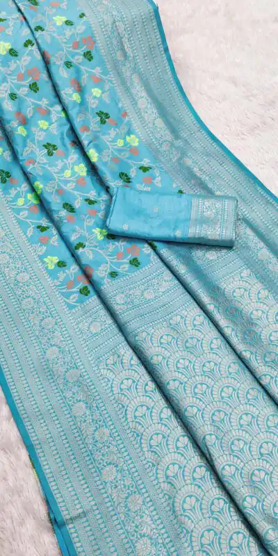 Sky Blue Khaddi Pashmina Zari Work Saree | Sarees, Bollywood Sarees, Creative Sarees, Designer Sarees, Embroidered Sarees, Ethnic Saree, Modern Digital sarees, Party Wear Sarees