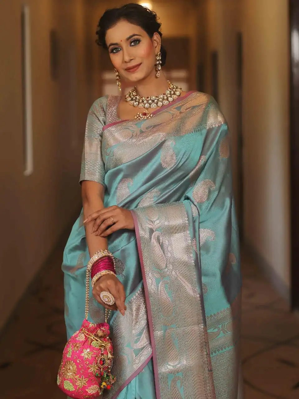 Sky Blue Lichi Silk Border Lace Work Saree | Sarees, Bollywood Sarees, Creative Sarees, Designer Sarees, Embroidered Sarees, Ethnic Saree, Modern Digital sarees, Party Wear Sarees