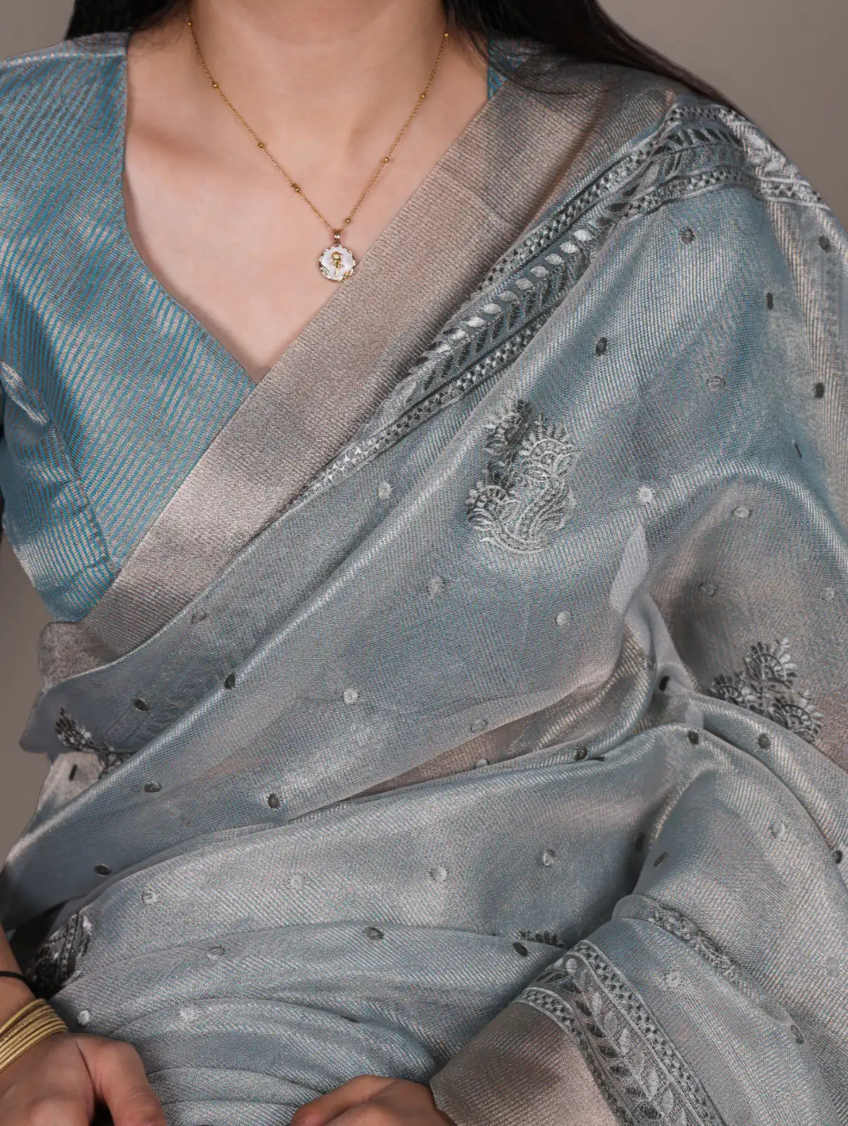 Sky Blue Poly Shimmer Embroidery Work Saree | Sarees, Bollywood Sarees, Creative Sarees, Designer Sarees, Embroidered Sarees, Ethnic Saree, Modern Digital sarees, Party Wear Sarees