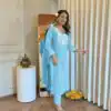 Sky Blue Rayon Wed Lakhnavi  Style Work Salwar Suit | Jump Suits, Salwar suit, Casual Suits, Creative suits, Designer Suits, Palazzo Suits, Party Wear Suits, Patiala Suits, Straight Suits