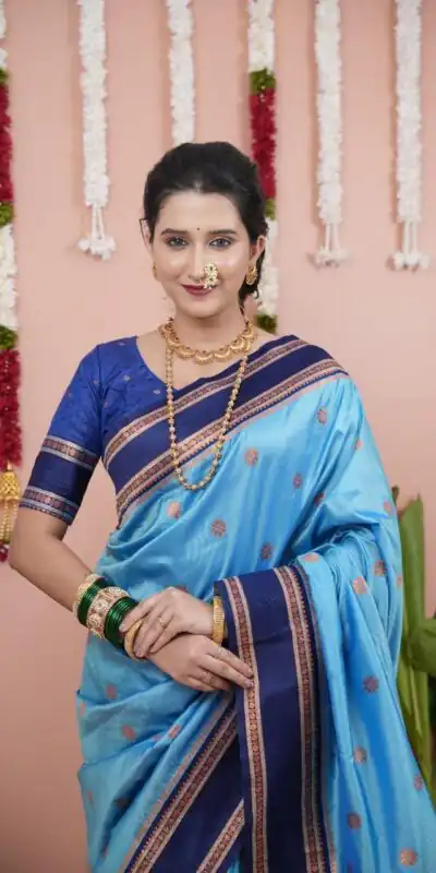Sky Blue Silk Paithni Weaving Zari Work Saree | Sarees, Bollywood Sarees, Creative Sarees, Designer Sarees, Embroidered Sarees, Ethnic Saree, Modern Digital sarees, Party Wear Sarees