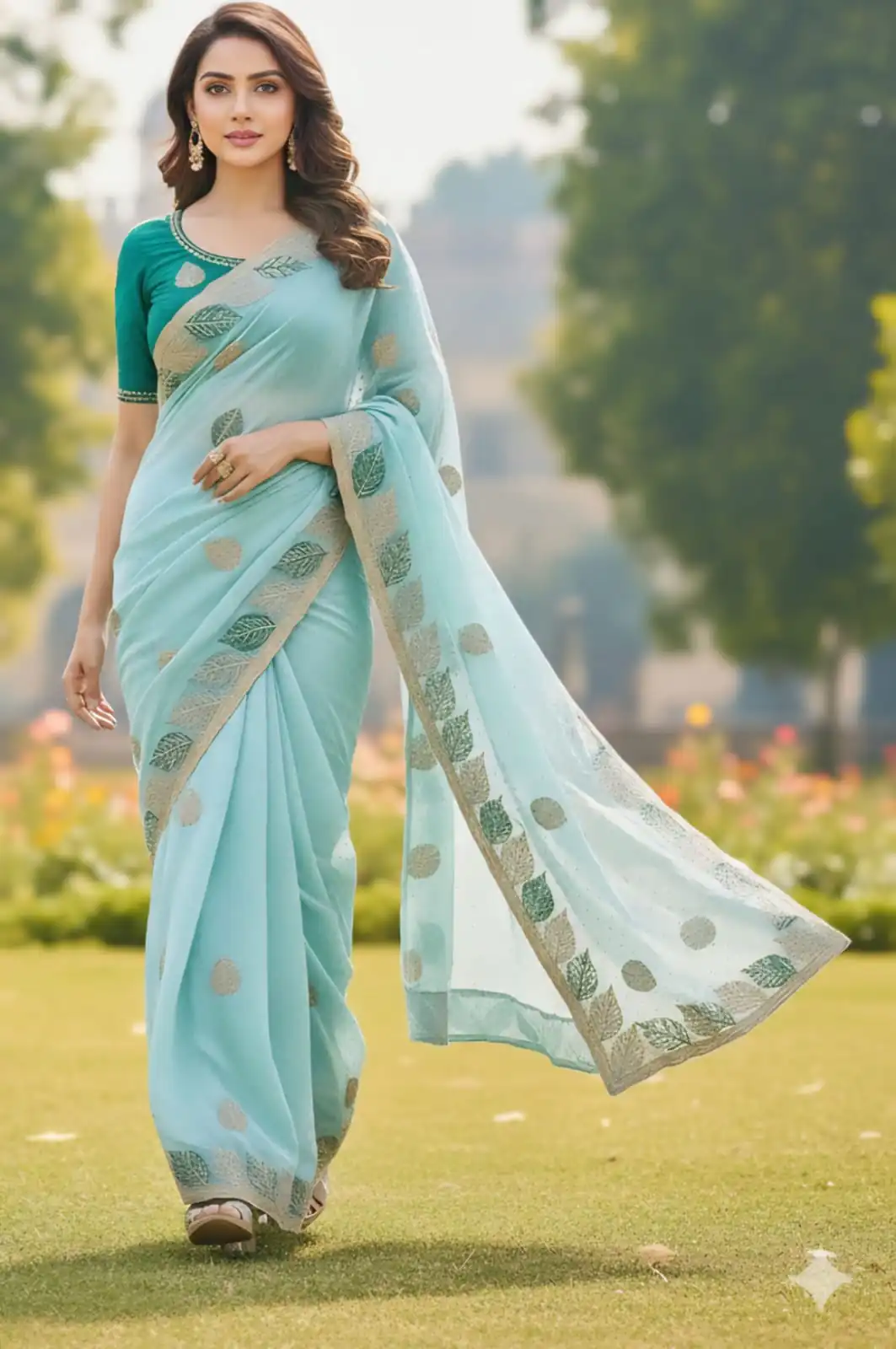 Sky Blue Soft Fandy Silk Embroidery Lace Work Saree | Sarees, Bollywood Sarees, Creative Sarees, Designer Sarees, Embroidered Sarees, Ethnic Saree, Modern Digital sarees, Party Wear Sarees