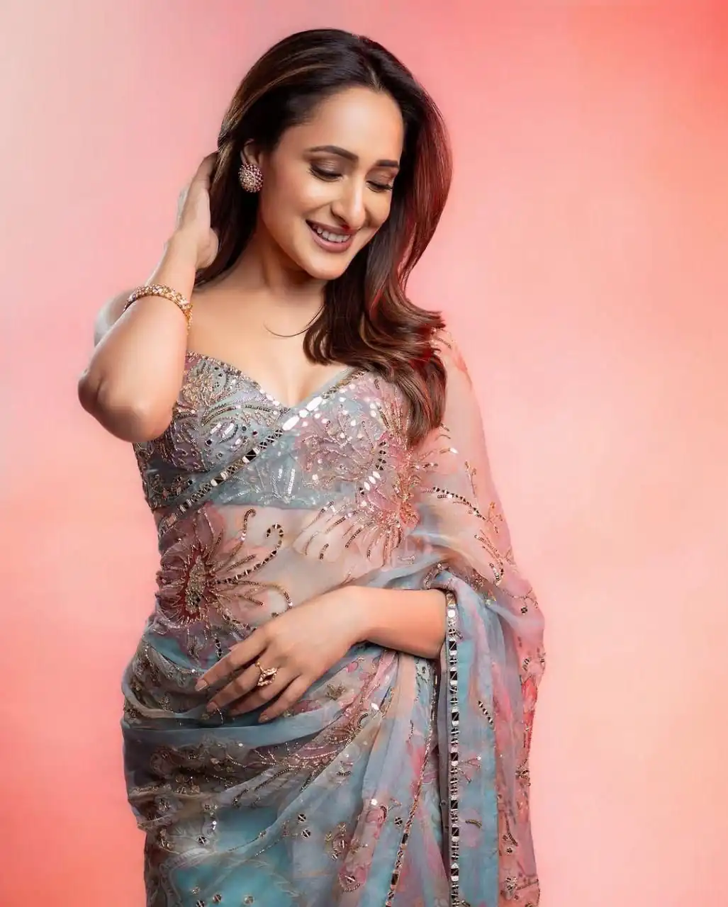 Sky Blue Soft Georgette With Mirror Work Saree | Sarees, Bollywood Sarees, Creative Sarees, Designer Sarees, Embroidered Sarees, Ethnic Saree, Modern Digital sarees, Party Wear Sarees
