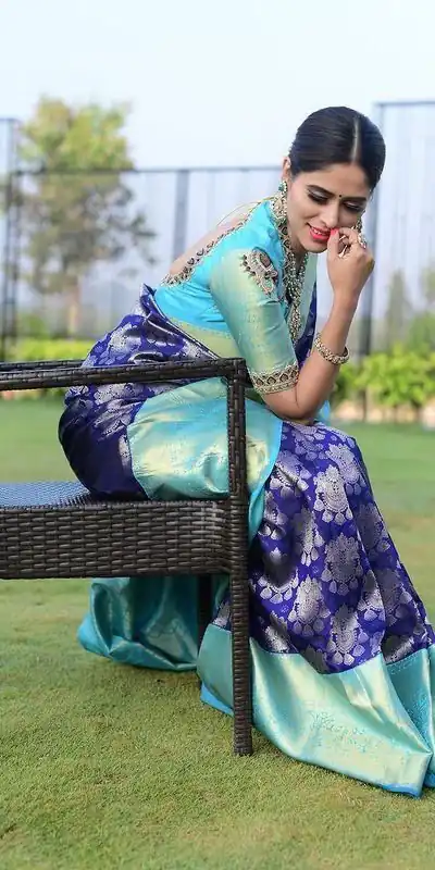 Sky Blue Soft Lichi Silk Border Jacquard Work Saree | Sarees, Bollywood Sarees, Creative Sarees, Designer Sarees, Embroidered Sarees, Ethnic Saree, Modern Digital sarees, Party Wear Sarees