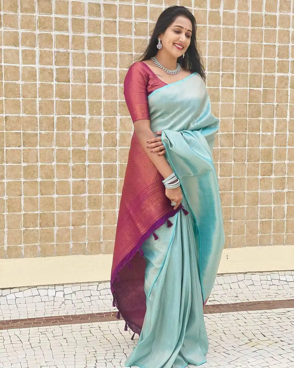 Sky Blue Soft Lichi Silk Lace Work Border Saree | Sarees, Bollywood Sarees, Creative Sarees, Designer Sarees, Embroidered Sarees, Ethnic Saree, Modern Digital sarees, Party Wear Sarees