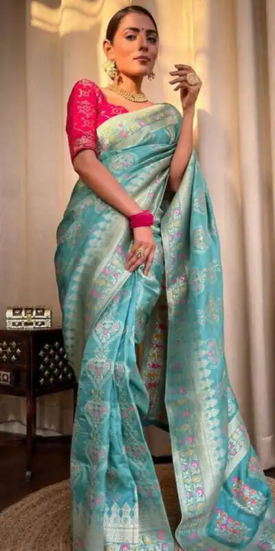 Sky Blue Soft Litchi Silk Kubera Pattu On All Over Saree | Sarees, Bollywood Sarees, Creative Sarees, Designer Sarees, Embroidered Sarees, Ethnic Saree, Modern Digital sarees, Party Wear Sarees