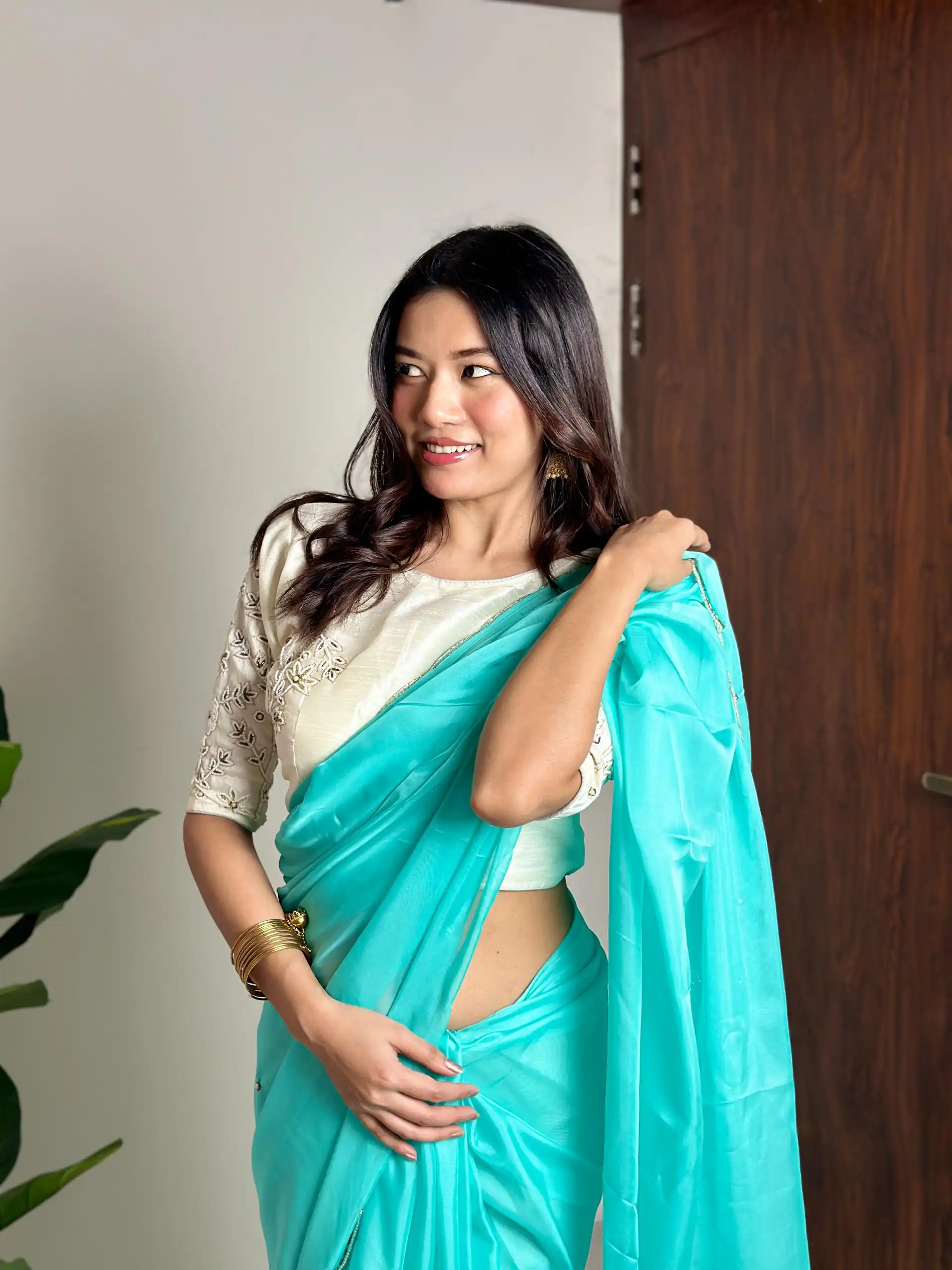 Sky Blue Soft Organza With Handwork Saree | Sarees, Bollywood Sarees, Creative Sarees, Designer Sarees, Embroidered Sarees, Ethnic Saree, Modern Digital sarees, Party Wear Sarees