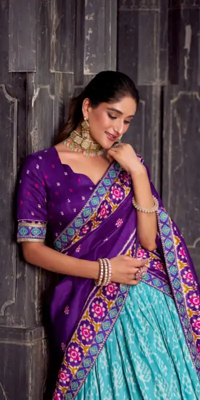 Sky Blue Tasar Silk Sequins Embroidery Work Lehenga Choli | Lehenga, Bollywood Lehenga, Creative Lehenga, Designer Lehenga, Embroidered Lehenga, Party Wear Lehenga