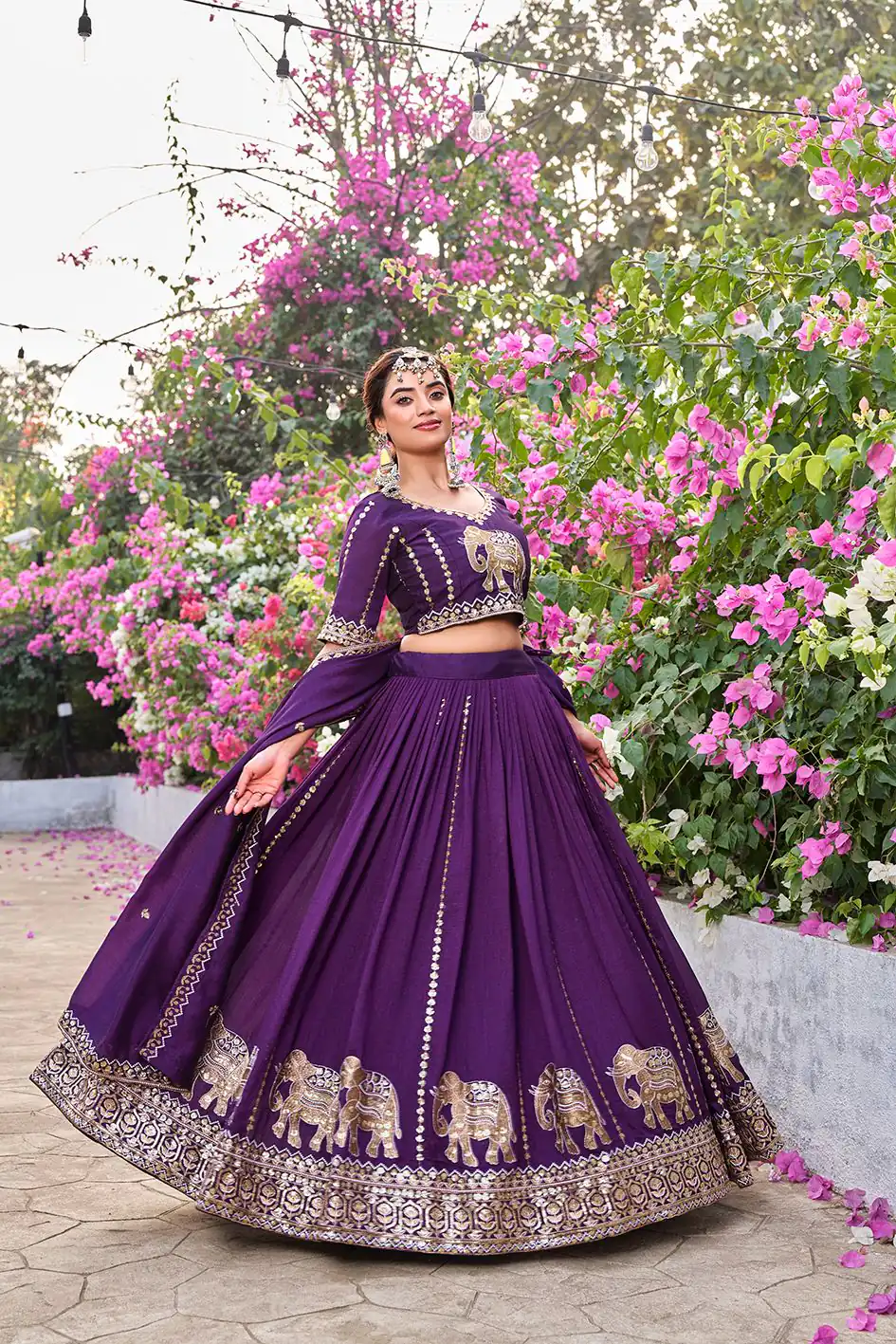 Special Dark Purple Vichitra Silk Thread Work Lehenga Choli | Lehenga, Bollywood Lehenga, Creative Lehenga, Designer Lehenga, Embroidered Lehenga, Party Wear Lehenga