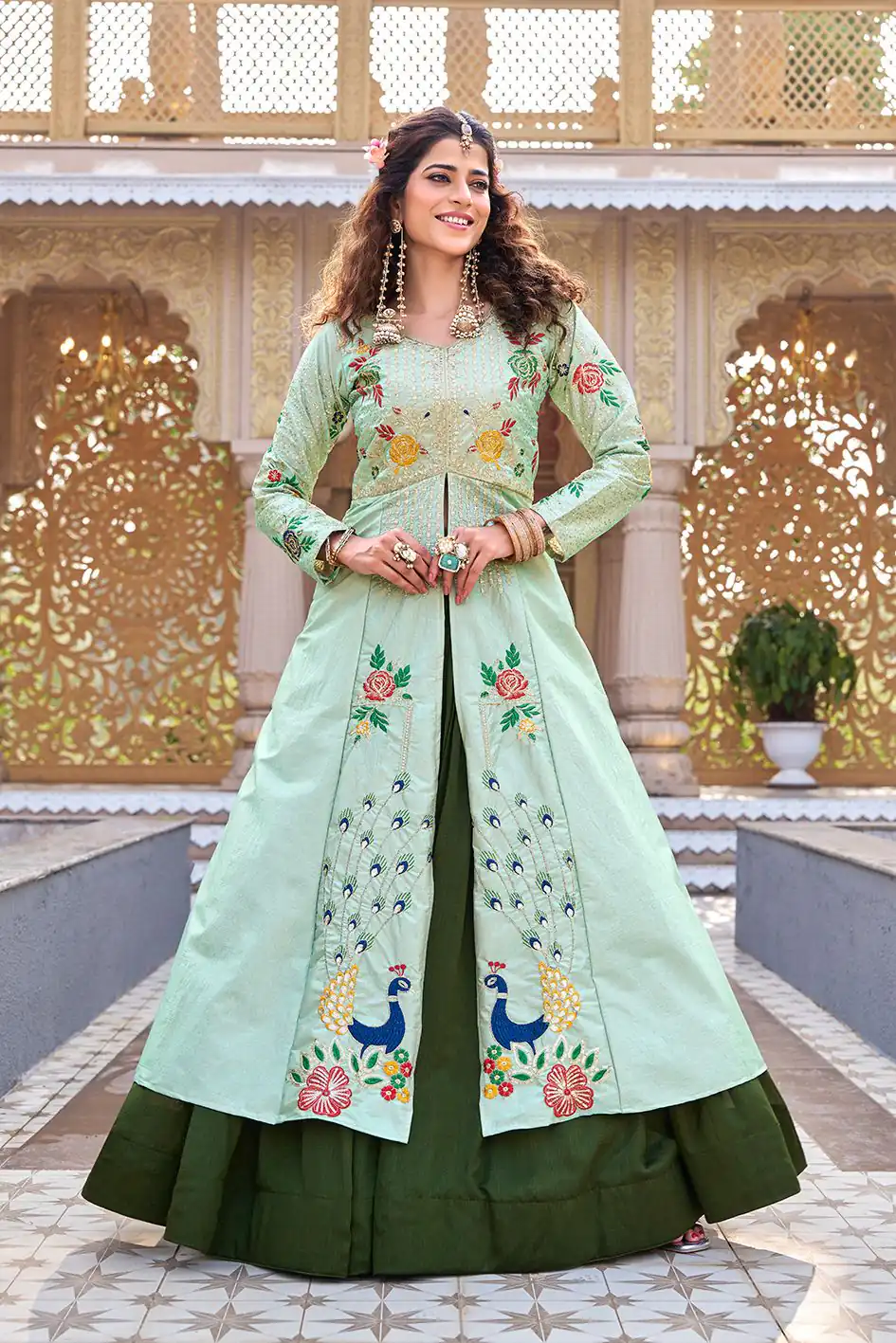 Special Pista Satin Silk Thread Work Lehenga Choli | Lehenga, Bollywood Lehenga, Creative Lehenga, Designer Lehenga, Embroidered Lehenga, Party Wear Lehenga