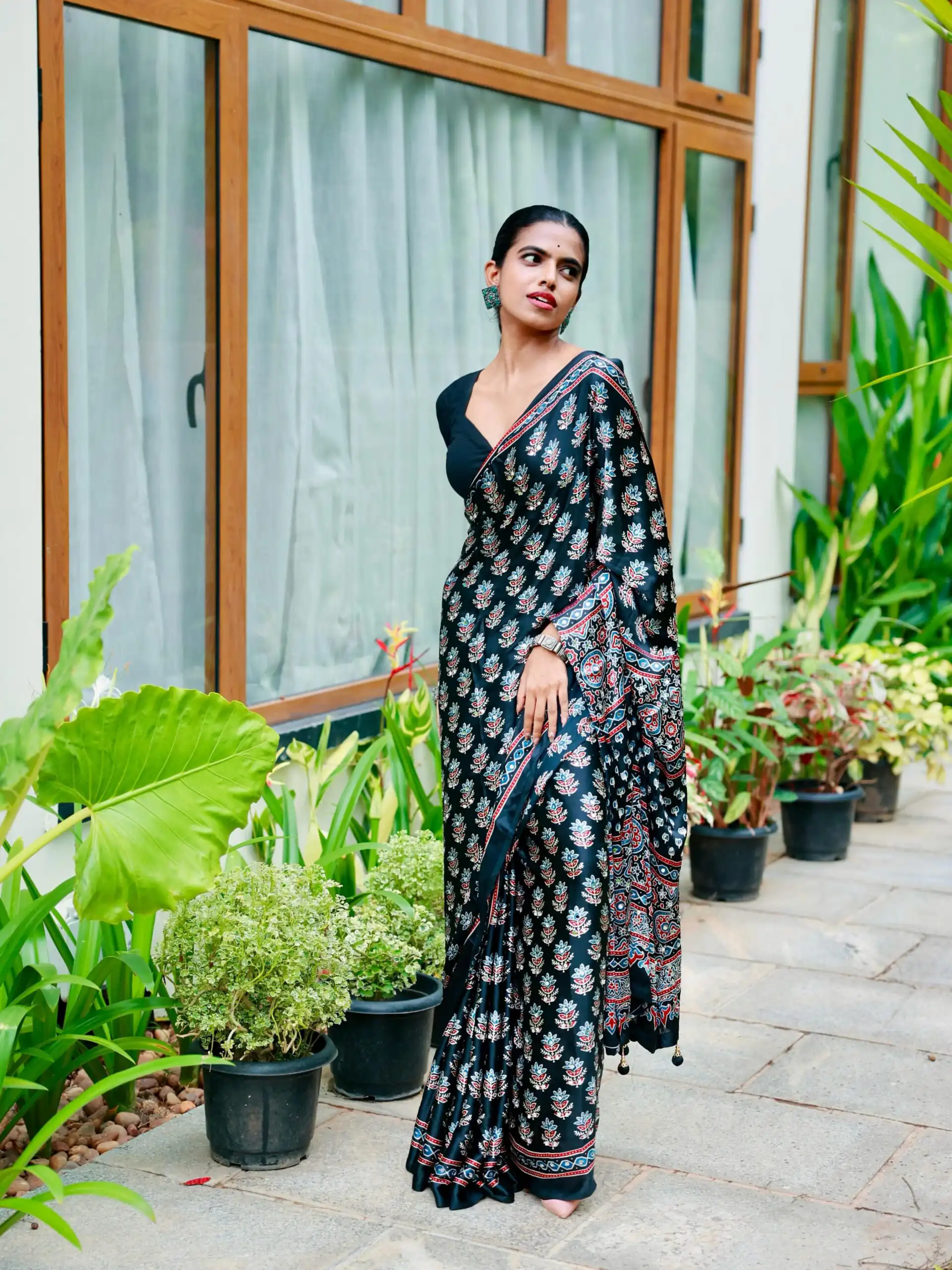 NC 5603 Black Color Satin Crap Saree with Mirror Work. Introductory Price ₹1799. Delivery Online 4-6 Working Days. Shop now. | Sarees, Bollywood Sarees, Creative Sarees, Designer Sarees, Embroidered Sarees, Ethnic Saree, Modern Digital sarees, Party Wear Sarees