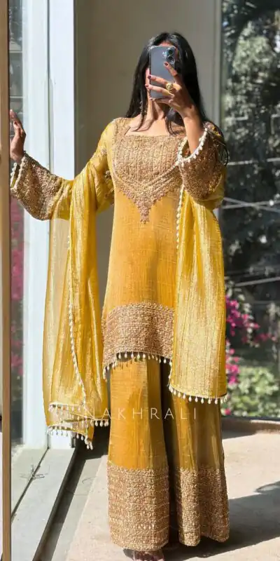 Super Mustered Fendy Silk Embroidery Work Salwar Suit | Jump Suits, Salwar suit, Casual Suits, Creative suits, Designer Suits, Palazzo Suits, Party Wear Suits, Patiala Suits, Straight Suits