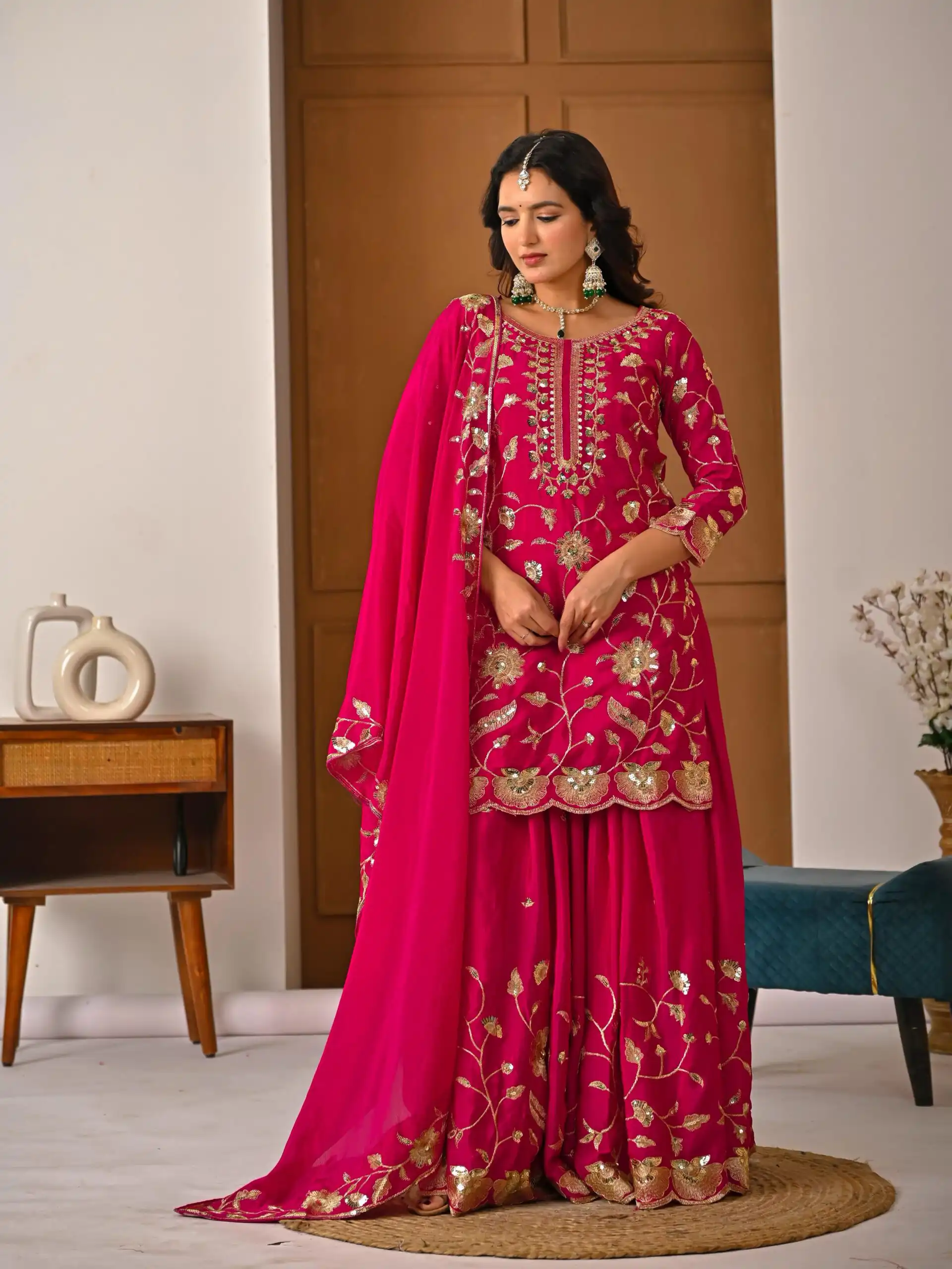Superb Pink Chinon Silk Embroider Work Salwar Suit | Jump Suits, Salwar suit, Casual Suits, Creative suits, Designer Suits, Palazzo Suits, Party Wear Suits, Patiala Suits, Straight Suits