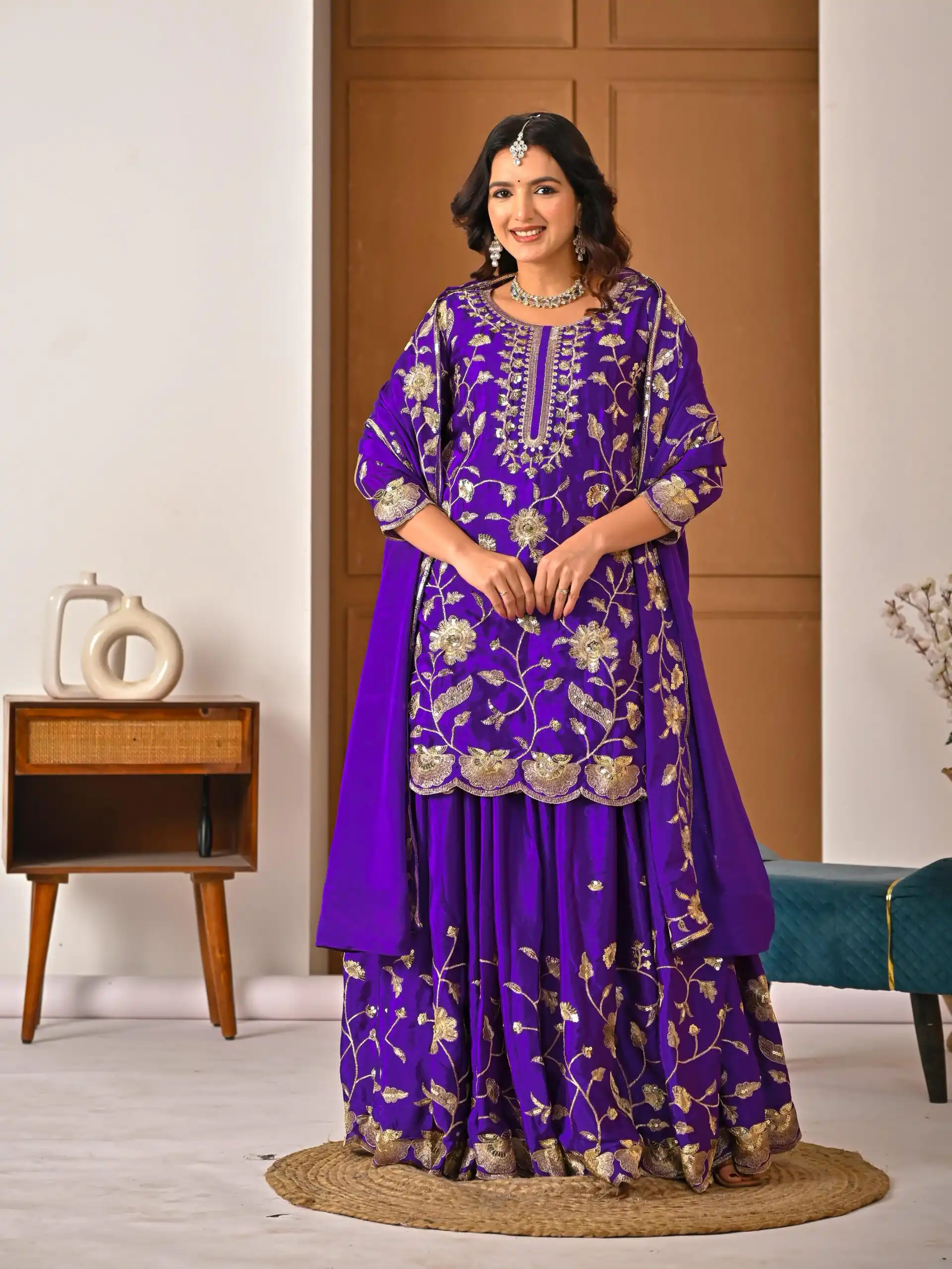 Superb Purple Chinon Silk Embroider Work Salwar Suit | Jump Suits, Salwar suit, Casual Suits, Creative suits, Designer Suits, Palazzo Suits, Party Wear Suits, Patiala Suits, Straight Suits