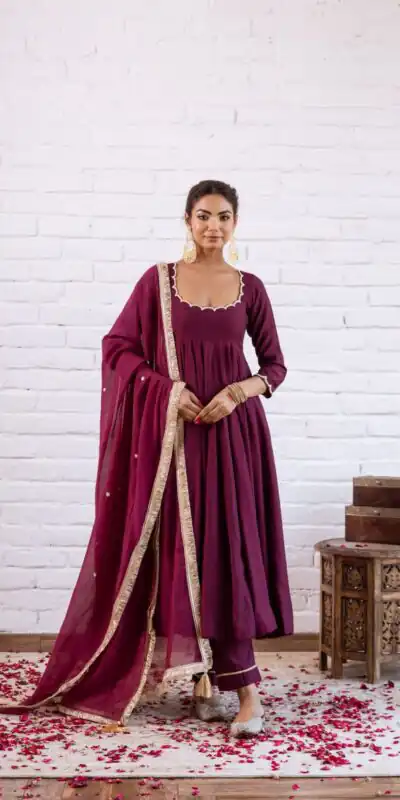 SRK 5324 Wine Color Vichitra silk Gown with Bead Work & Lace Work. Now at just βΉ1749. Delivery 4-6 Working Days. Shop now. | Gowns, Bollywood Gowns, Creative Gowns, Designer Gowns, Embroidered Gowns, Party Wear Gowns