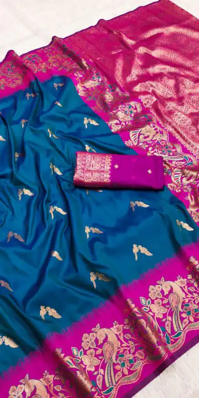 Teal Banarasi Silk Weaving Lace Zari Work Saree | Sarees, Bollywood Sarees, Creative Sarees, Designer Sarees, Embroidered Sarees, Ethnic Saree, Modern Digital sarees, Party Wear Sarees