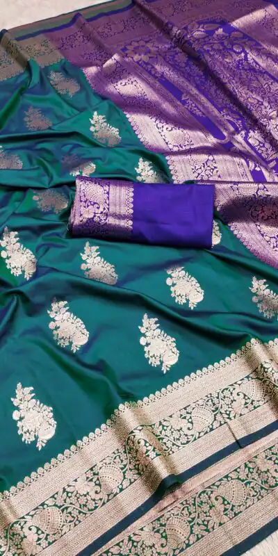 Teal Banarasi Silk Zari Lace Work All Over Saree | Sarees, Bollywood Sarees, Creative Sarees, Designer Sarees, Embroidered Sarees, Ethnic Saree, Modern Digital sarees, Party Wear Sarees