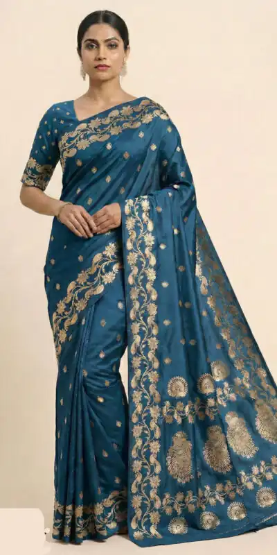 Teal Banarasi Soft Zari Lace Work Saree | Sarees, Bollywood Sarees, Creative Sarees, Designer Sarees, Embroidered Sarees, Ethnic Saree, Modern Digital sarees, Party Wear Sarees