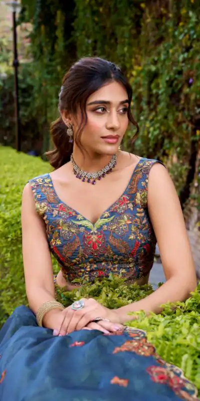 Teal Chanda Silk Sequins Work Lehenga Choli | Lehenga, Bollywood Lehenga, Creative Lehenga, Designer Lehenga, Embroidered Lehenga, Party Wear Lehenga