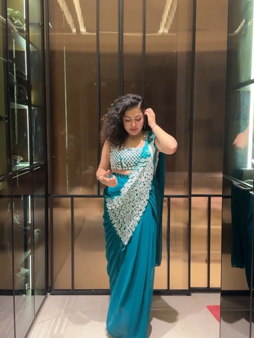 Teal Faux Georgette Embroider Sequins Work Saree | Sarees, Bollywood Sarees, Creative Sarees, Designer Sarees, Embroidered Sarees, Ethnic Saree, Modern Digital sarees, Party Wear Sarees