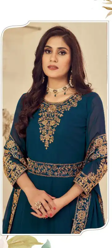 Teal Georgette Stone Work Salwar Suit | Jump Suits, Salwar suit, Casual Suits, Creative suits, Designer Suits, Palazzo Suits, Party Wear Suits, Patiala Suits, Straight Suits
